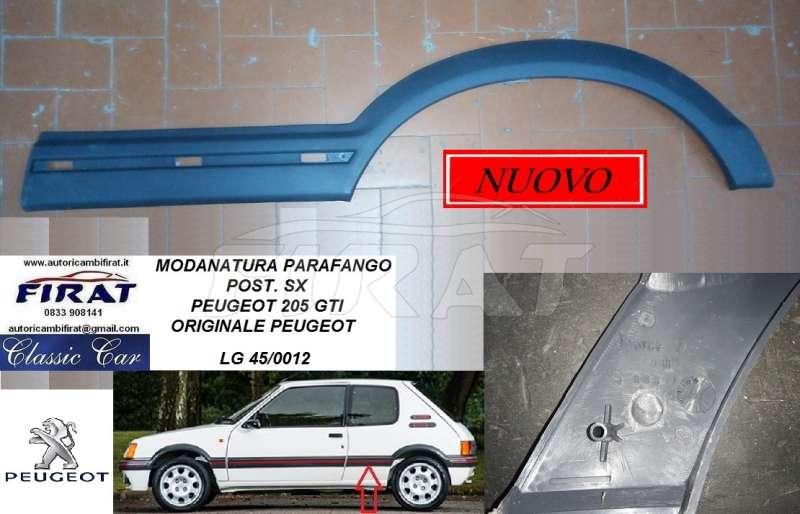 MODANATURA PARAFANGO PEUGEOT 205 GTI POST.SX